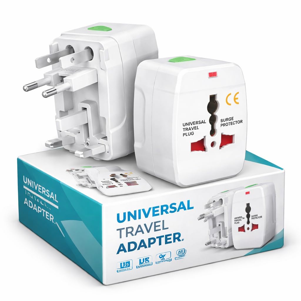 Plugix Universal Travel Adapter with 6A AC Socket All in One International Fast Charging Adapter for 180 Plus Countries US UK EU AUS White-image-11
