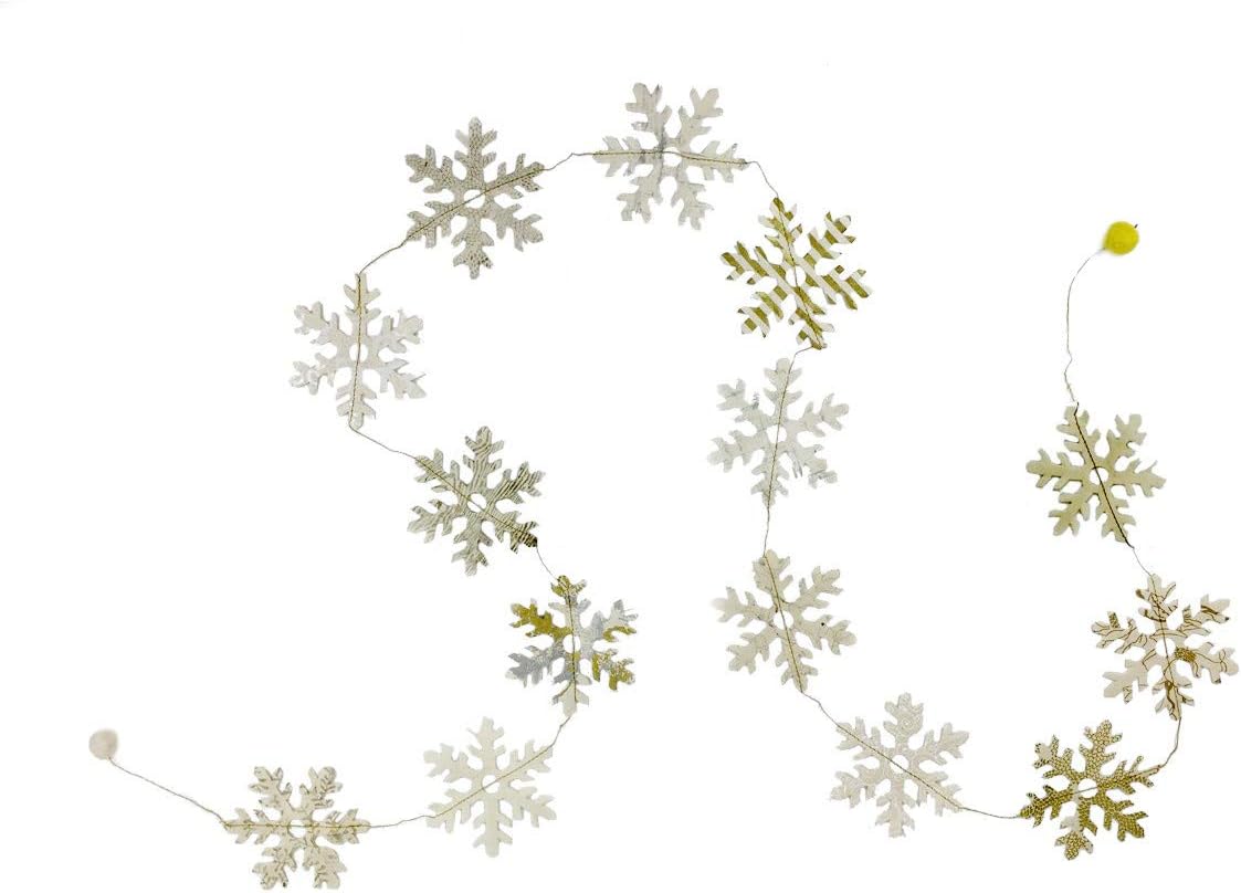 Fair Trade Eco Friendly Paper Snowflake Garland, Handcrafted in Nepal (Multicolor)