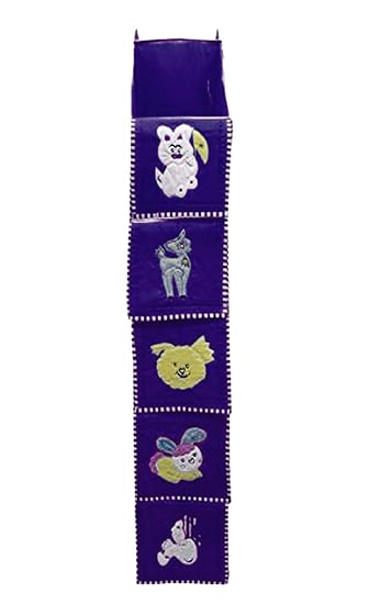 Heart Home Cotton Six Cabinet Baby almirah,Hanging Show Rack,Kids Wardrobe,Cloth Organizer,Folding almirah, Toy Box (Blue) - (CTHH014746)