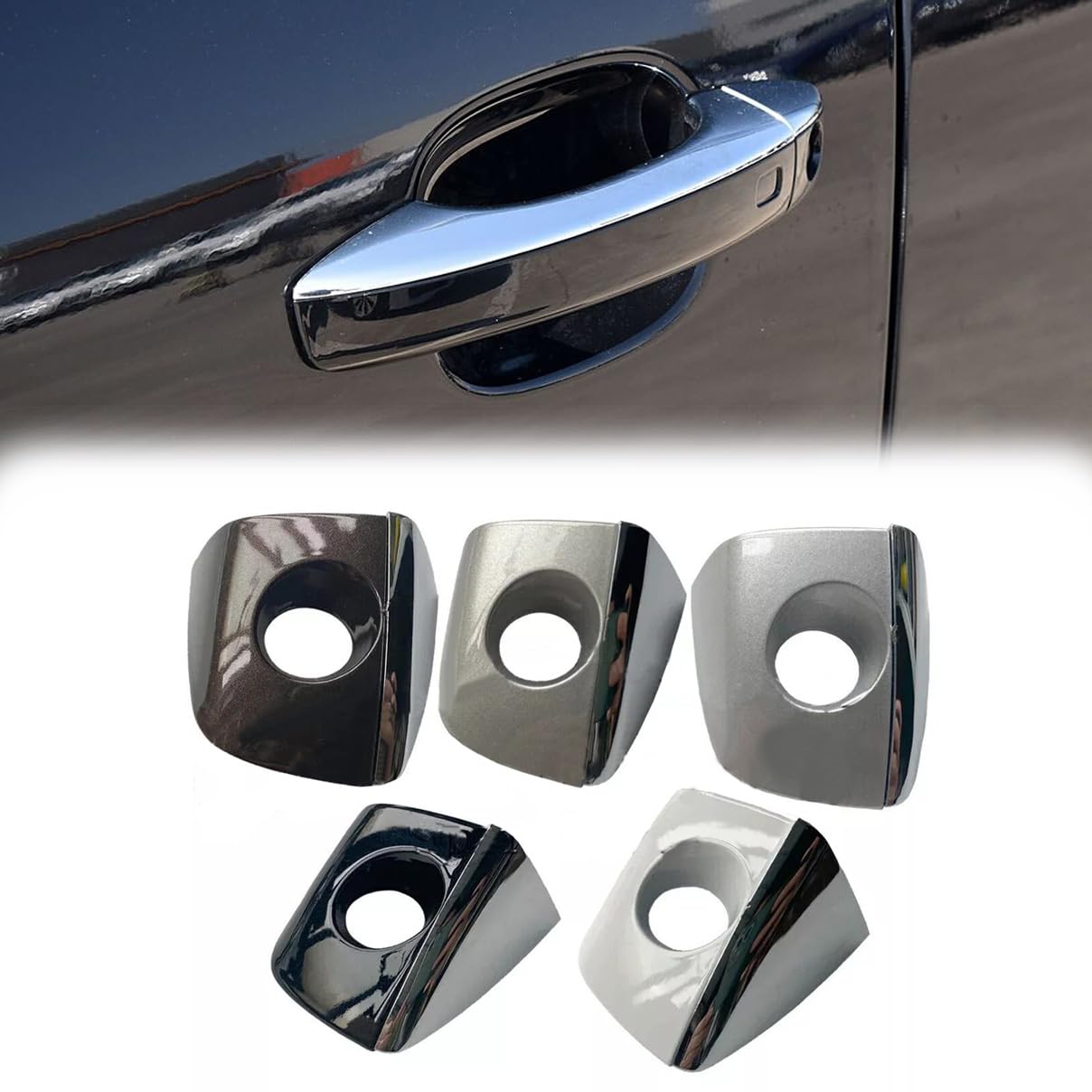 Amazon.com: upsped Chrome Front Left Door Handle Key Hole Cover