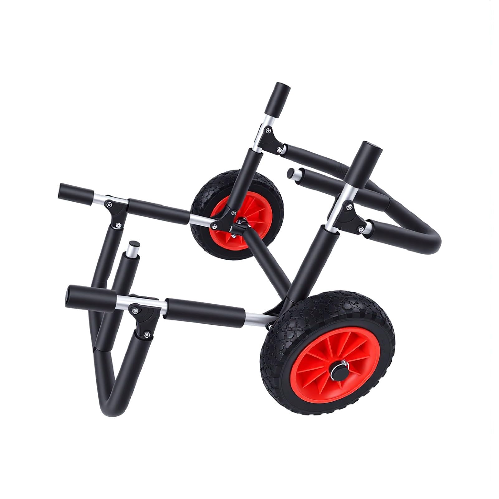 Odpinany wózek kajakowy o dużej nośności i solidnych kołach 30 cm do bezpiecznego transportu sprzętu do sportów wodnych na różnych terenach