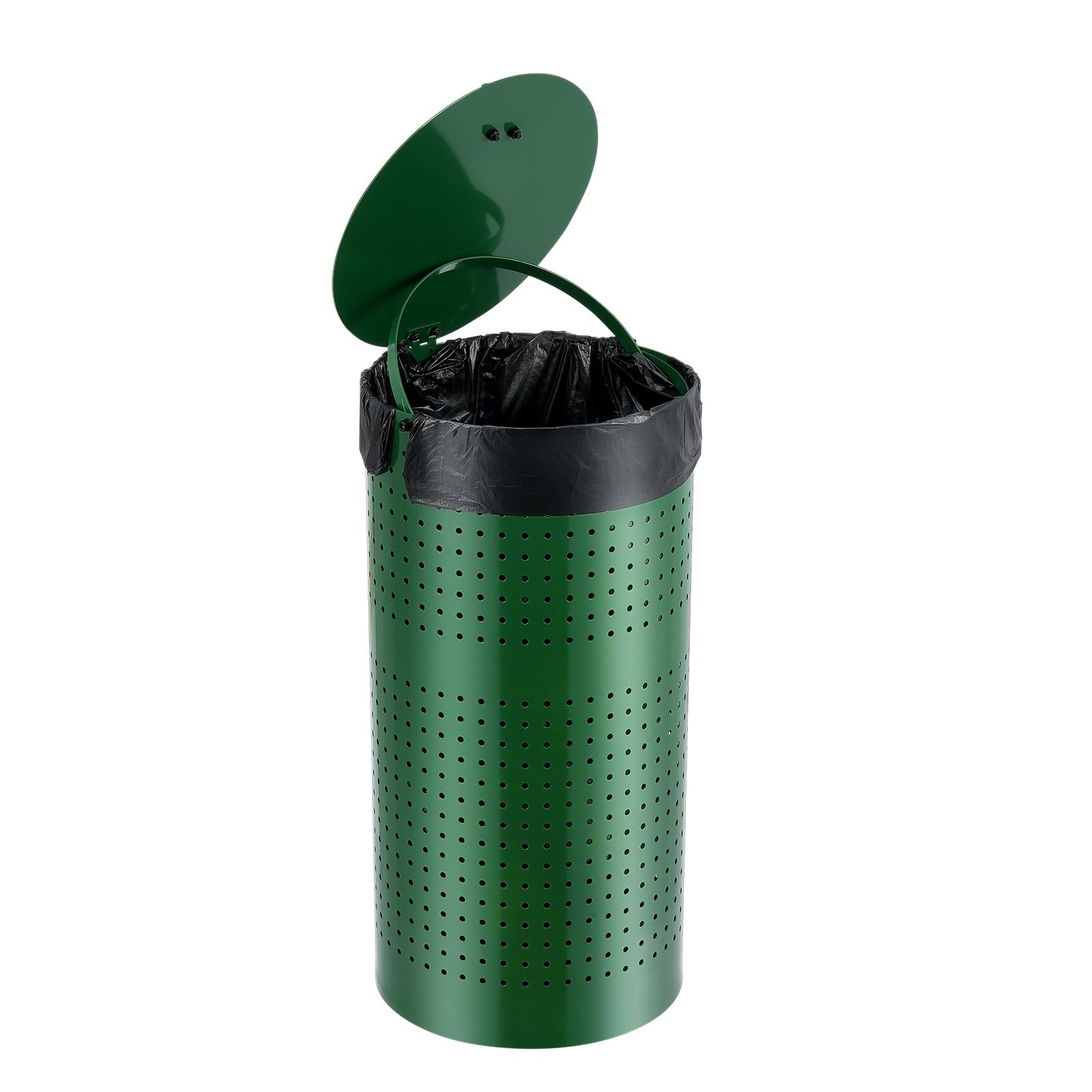 VEVOR Bote de Basura para Excrementos de Perro de 43 L con 50 Bolsas de Revestimiento, Tapa y Clip de Revestimiento para Contenedor de Eliminación de Desechos de Mascota para Jardín, Patio, Parque