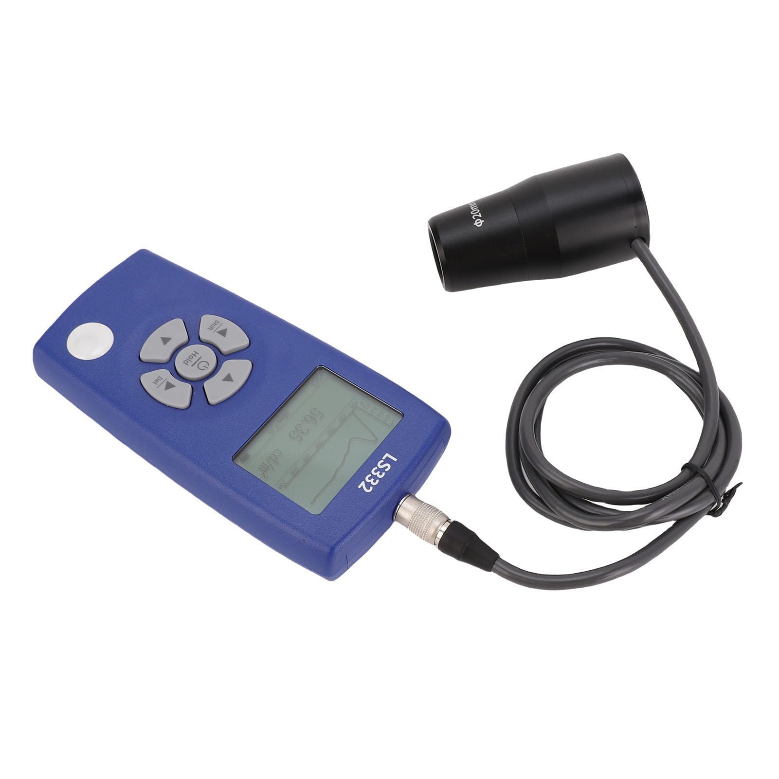 Bewinner Medidor de Luminancia de 1 a 1.000.000 cd/m², Fotómetro Digital con Parpadeo y Temperatura de Color, Medición CRI, Curva de Espectro, Sondas Duales de 10 Mm/20 Mm, Almacenamiento de Datos