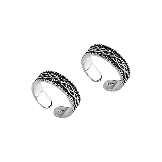 Ananth Jewels 925 Sterling Silver Toe Rings for Women & Girls Adjustable Size (Multiple Choices)