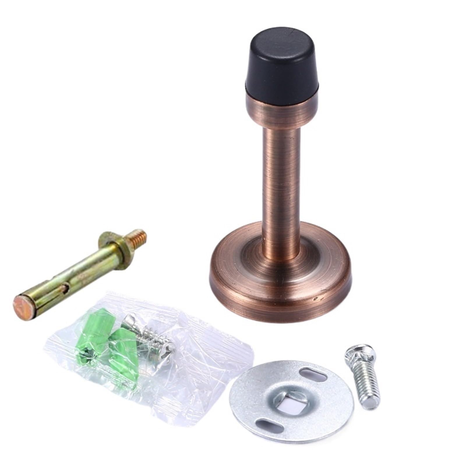 Door Stopper Stainless Steel Wall Mount Door Stop with Fix Screws for Bedroom Household Anti Collision Fitting(Screws RB)