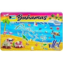 Bahamas Magnet Souvenir Gift, Unique Bahamas Fridge Magnets for Refrigerator, Vacation Collectors Travel Nassau Bimini Keepsake Souvenirs Men & Women, Maps Dolphins Turtles Palm Trees Swimming Pig