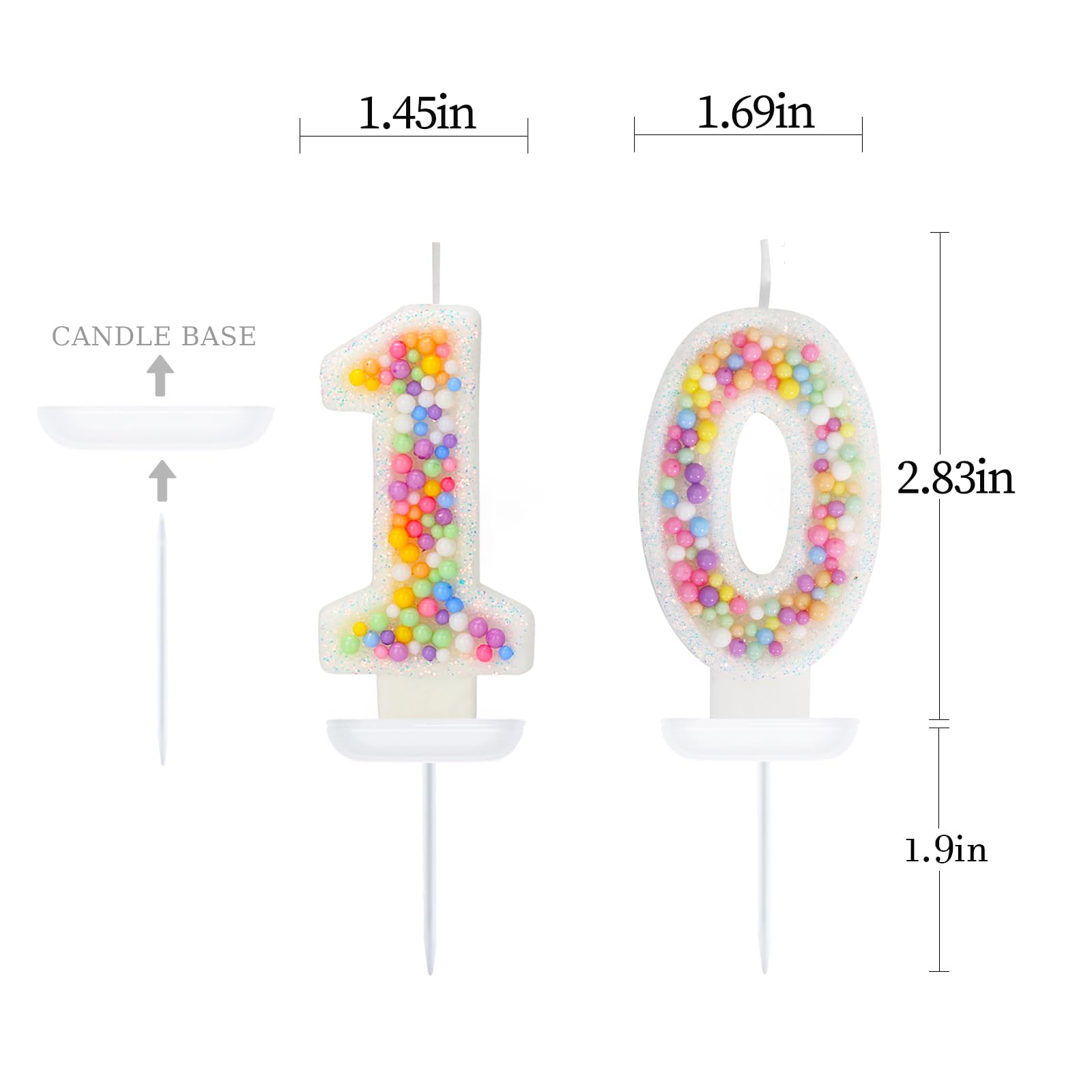 FAMGift 10th Birthday Candle for Cake, Colorful Macaron Numeral Candles for Boys/Girls, Theme Birthday Party Cake Decorations, Cake Topper for Birthday Party Supplies (Number 10)