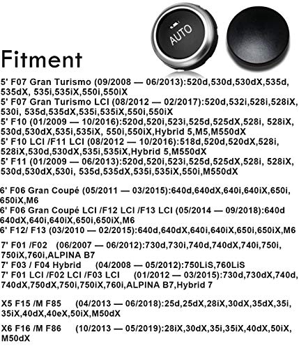 Moonlinks For Bmw Air Conditioning Rotation Button,Climate Control Knob Switch Temperature Adjustment Replacement Kit For Bmw 5 Series F10 F11,6 Series F12 F13,7 Series F01 F02, X5 F15, X6 F16 #TOP5
