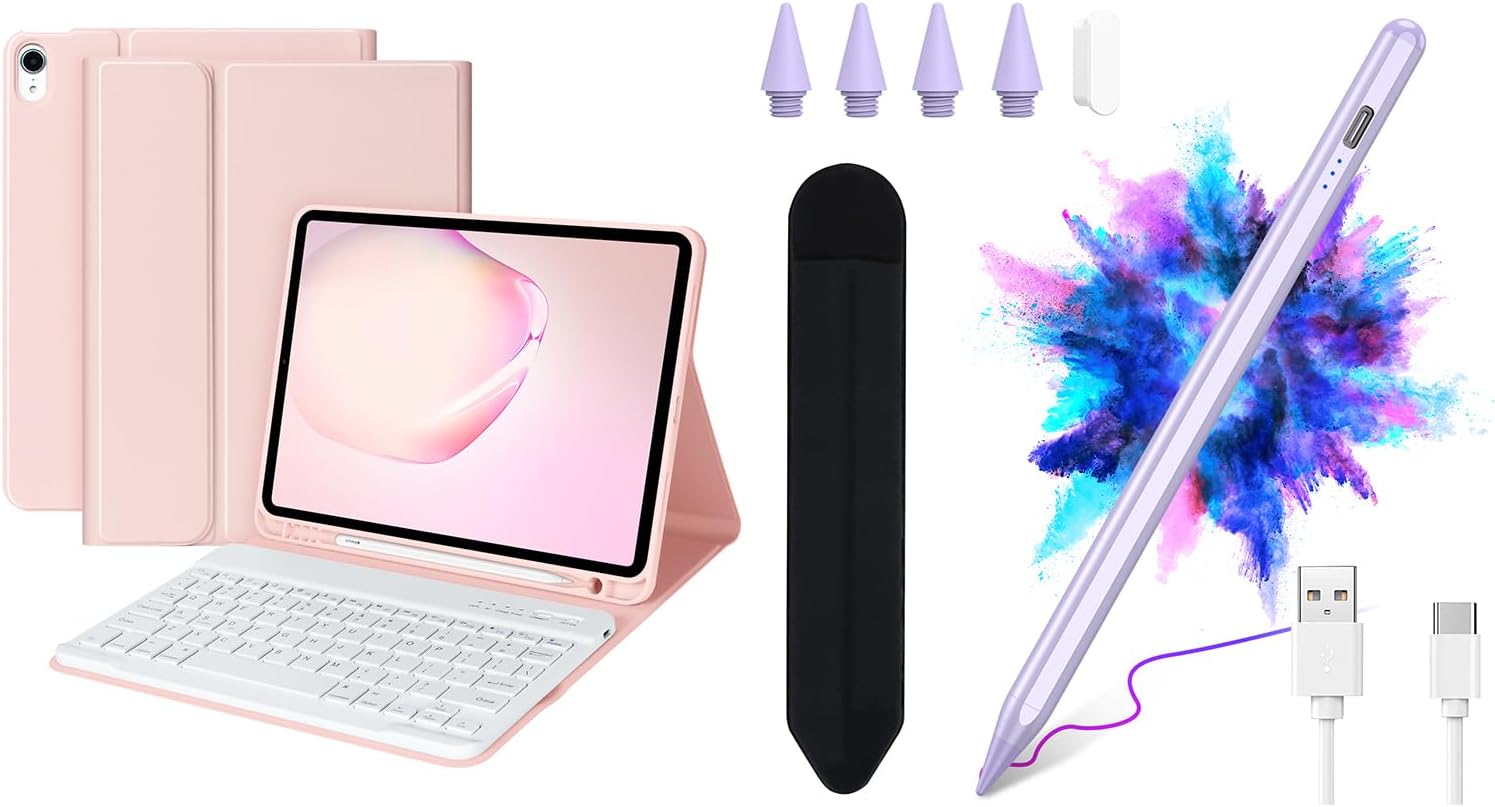 BQSS for iPad 10th Generation Keyboard Case 10.9“2022 & Stylus Pen for iPad 10th/9th/8th/7th/6th Gen