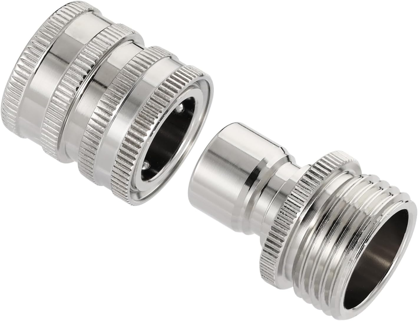 Garden Hose Quick Connect Fittings Set, 3/4 Inch GHT Stainless Steel Pressure Couplings, 4 SETS