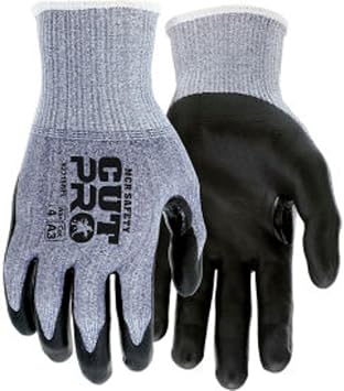 MCR Safety 92715NFS Cut Pro 15 Gauge HyperMax Work Glove, Cut Protection Glove, Foam Nitrile Coated Palm & Fingertips, Thumb Crotch, Touchscreen Friendly, Small