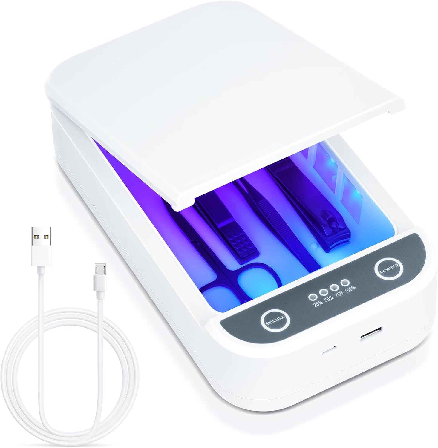 Nail Tool Sterilizer with Blue Light, Portable USB Sterilizer For Nail Tools Nail Cleaning Box Beauty Tool Cleaner Machine for Nail Salon, Tweezers, Jewelry, Telephone, Manicure Nail Tool Sterilizer with Blue Light, Portable USB Sterilizer For Nail Tools Nail Cleaning Box Beauty Tool Cleaner Machine for Nail Salon, Tweezers, Jewelry, Telephone, Manicure