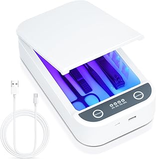 ال اكسيانغن جهاز تعقيم الاظافر مع ضوء ازرق، معقم محمول بمنفذ USB للاظافر، صندوق تنظيف الاظافر، الة تنظيف ادوات التجميل لصالون الاظافر، الملقط، المجوهرات، الجوال، ادوات تنظيف المانيكير