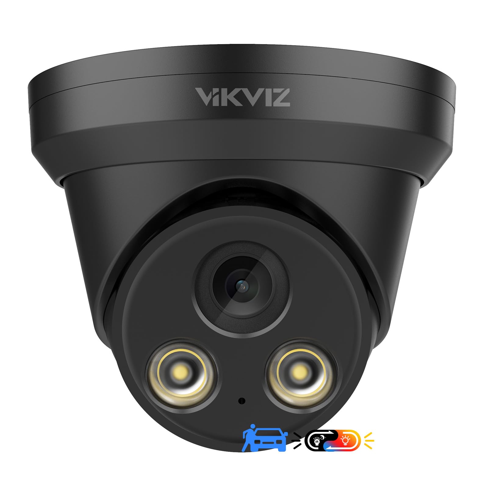 4K PoE IP Camera Outdoor with Mic,8MP Smart Dual Light Security Turret Camera,Human/Vehicle Detection,2.8mm Lens,98FT Color Night Vision,Full Metal Housing,IP67,Compatible for Third-Party NVR