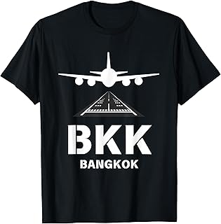 BKK Airport Bangkok, Thailand Airplane Landing on Runway T-Shirt