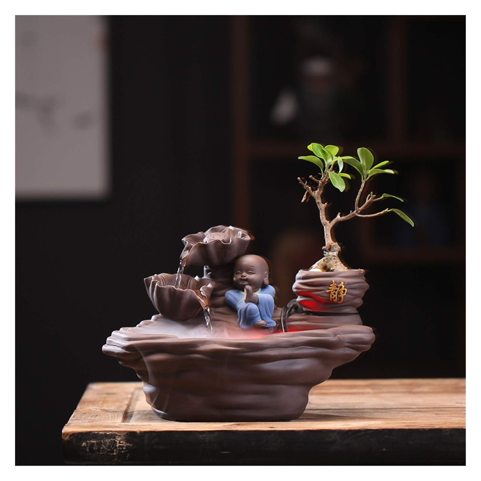Fontana/Fontana da Interno New Chinese Style Style Flowing Water Objects Feng Shui Lucky Home Living Room Seduble Jewelry Monili Artigianato Regali Fontana Decorativa (Color : B)
