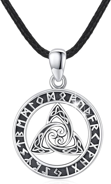 ZIPPICE Evil Eye Bracelets Viking Necklace for Women Men 925 Sterling Silver Rune Necklace Celtic Knot Pendant Norse ViKing Amulet Jewelry Gift for Boys Girls