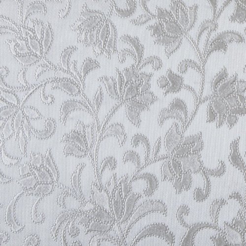 Luxury Silver Grey Embossed Floral PVC Oil Vinyl Plastic Table Cloth Floral Leaves Damask Print Party Wipe Clean 200cm x 140cm (79" x 54" inches) Rectangle 6 Seater Water Resistant Textured Feel
