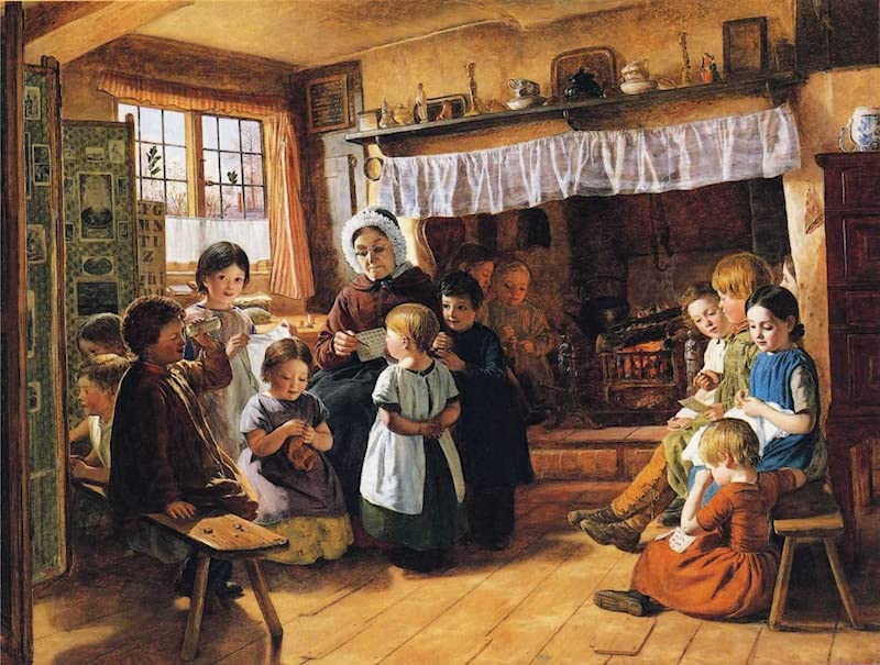 Art Tableau l'école du village d'Alfred Rankley pour réchauffer l'ambiance de votre salon