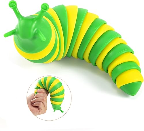 Juguete sensorial con diseño de babosas articuladas flexibles y con estampado 3D, divertido juguete sensorial para el autismo, alivio de la ansiedad