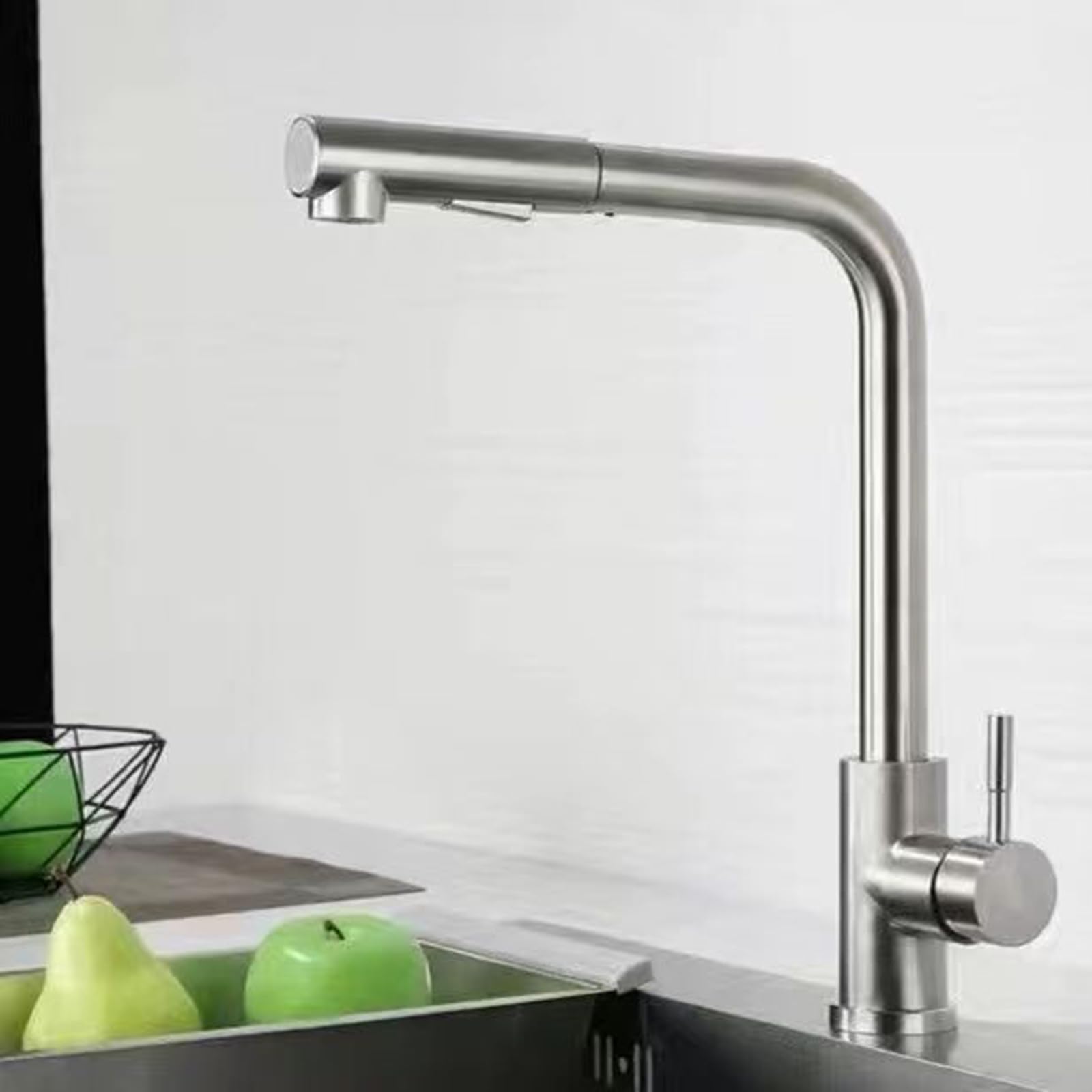 Grifo de Cocina Moderno con rociador extraíble Giratorio de 360 Grados, Grifo de Pared para un Flujo de Agua Flexible y un Potente rociado. Diseño Elegante para Uso doméstico.
