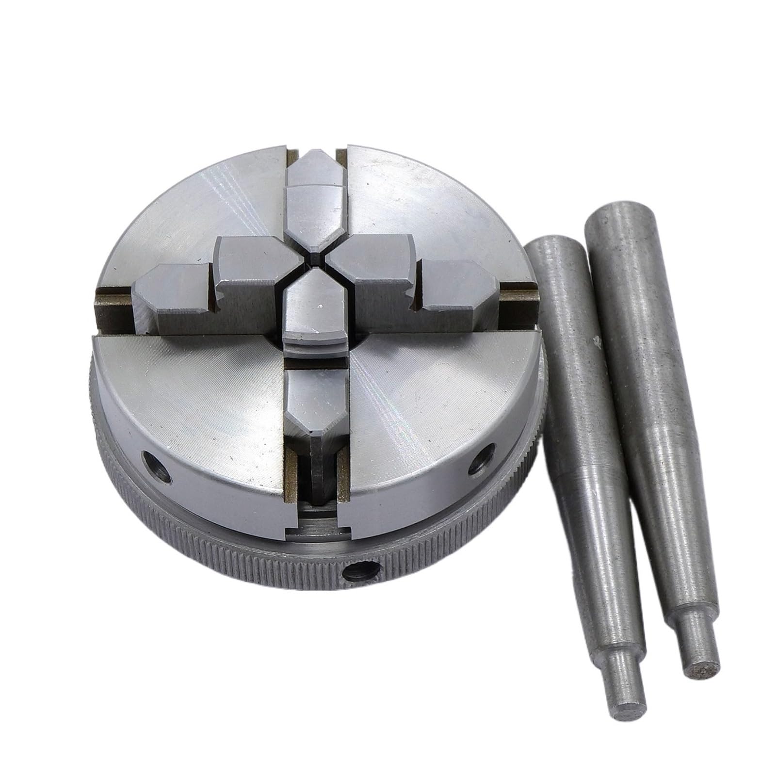 Polea de eje rosca M14x1mm M14, 2 rodamientos, cabezal torno madera DIY con 4 mordazas, K02-65 hoja sierra pulgadas(A K02-65 4 Jaw Chuck)