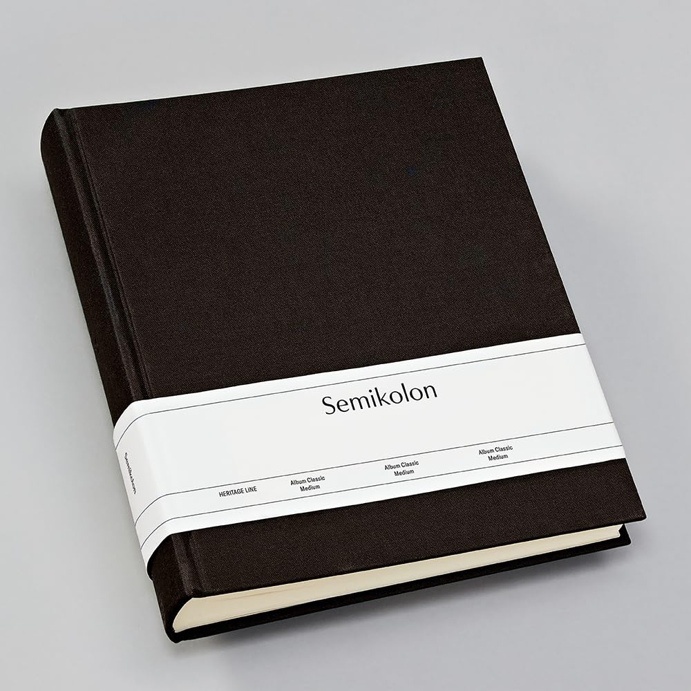 Semikolon 351008 Album photo Classic Medium - 21,6 x 25,5 cm - 80 pages couleur crème, pour 160 photos - noir
