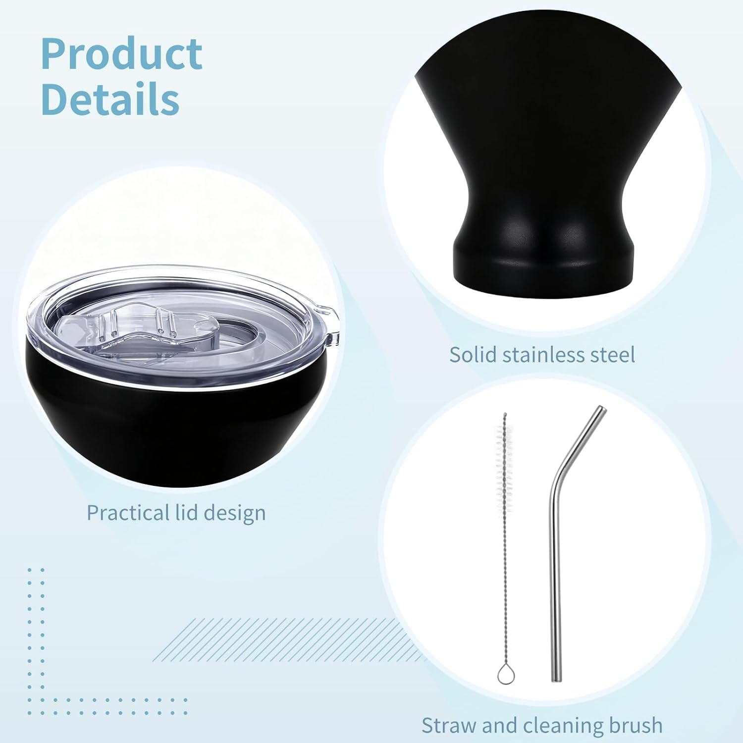 Stainless Steel Martini Glasses with Lids and Straws, Martini Glasses Set of 4, Perfect for Home Bar, Beach, and Picnics, Quality Double-Wall Insulated Tumblers, 10 oz