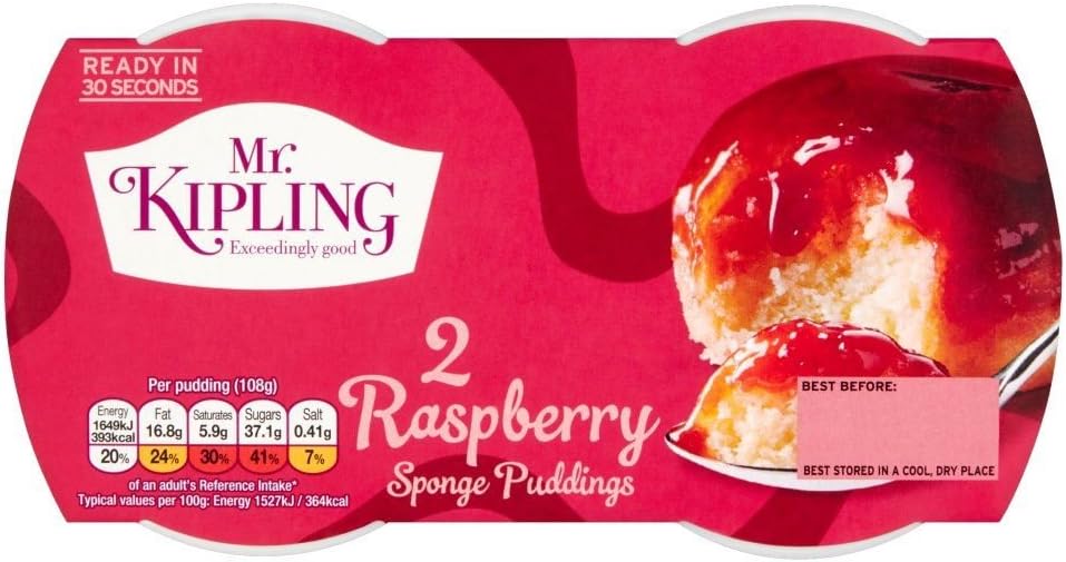 Mr Kipling Sponge Pudding Raspberry - Pack of 4