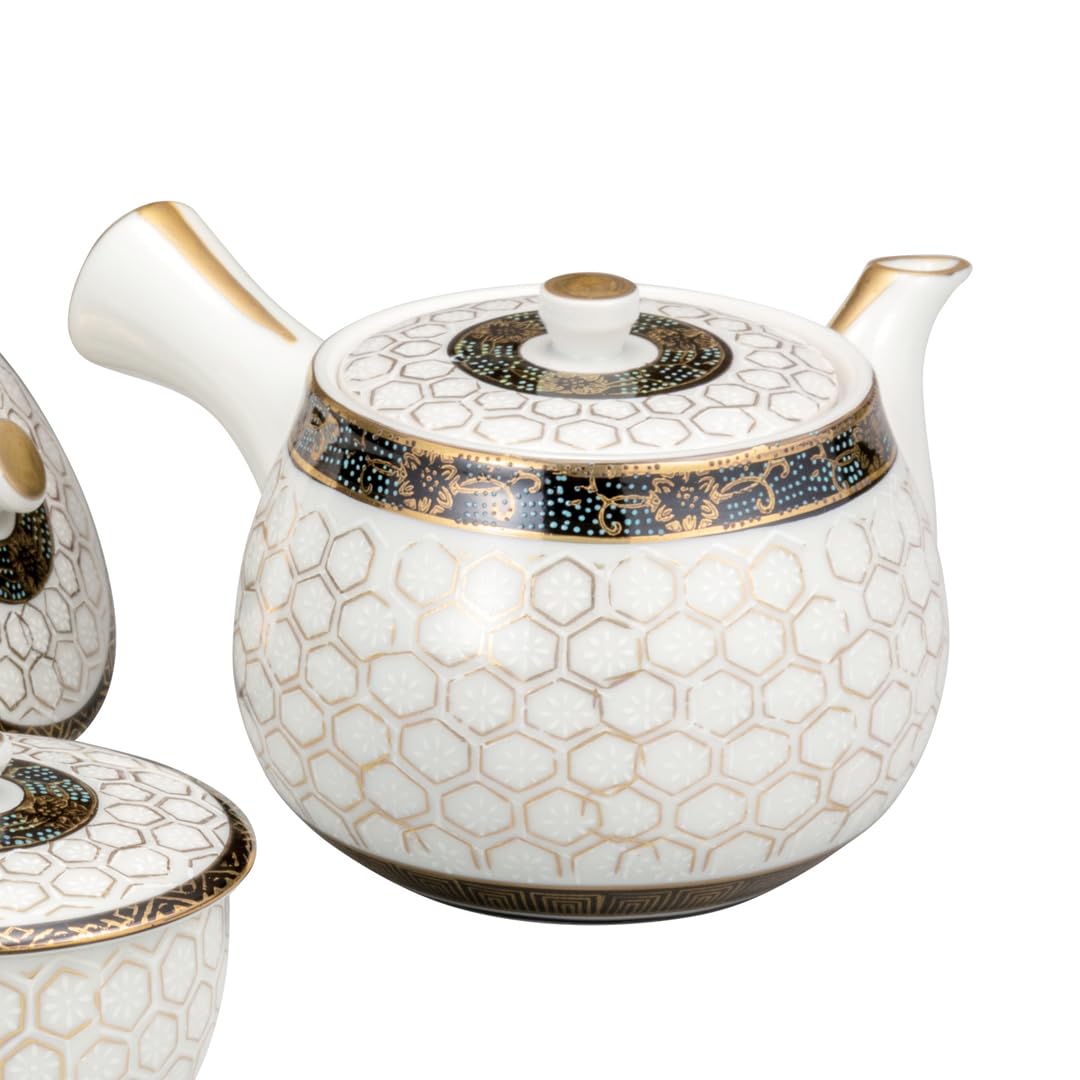 Amazon｜九谷焼いわたや 蓋付茶器・亀甲文 K8-773｜湯呑み オンライン通販