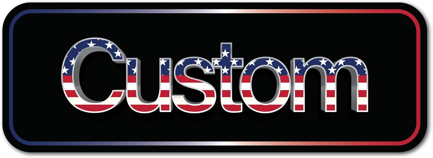 Custom Name Plate for Club Car Tempo Golf Cart - Personalized Text - Replacement Decal Emblem - Patriotic American Flag Design - 4th of July Independence Day - Made in The USA - Size 7.75" x 2.7"