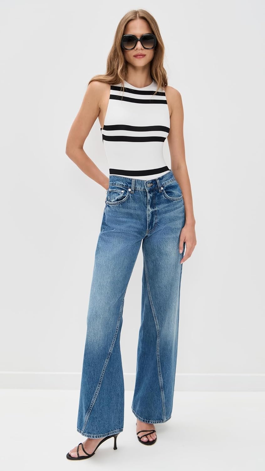 alice + olivia Women's Rothy Sleeveless Crew Neck Sculpt Thong Bodysuit - Image 5