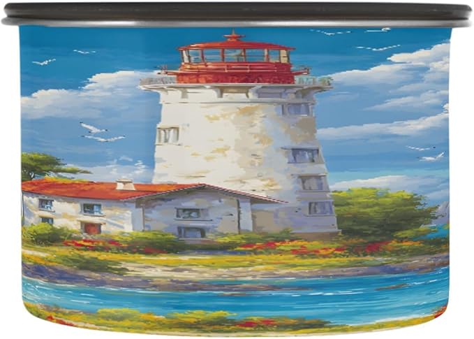 ALAZA Tower Sea Ocean Blossom Lighthouse Canister Alimentos 17oz Acero Inoxidable miniatura 4