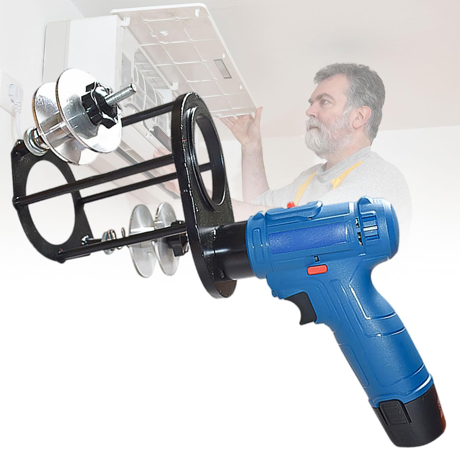 Máquina bobinadora eléctrica para encintar tubos de aire acondicionado en fachadas