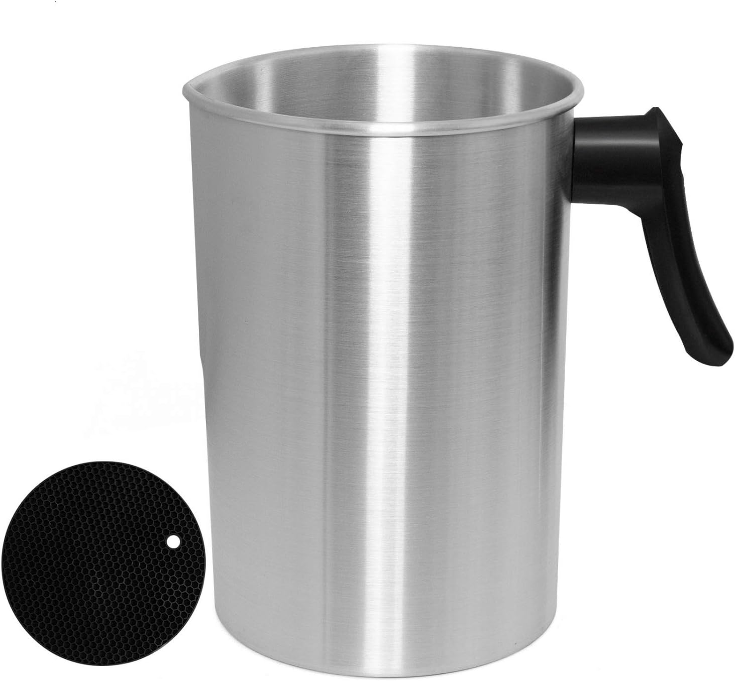 Candle Making Pouring Pot, Aluminum Construction Wax Melting Pot with Dripless Pouring Spout & Heat-Resisting Handle, Candle Making Supplies, Pitcher for Making Candles, Soap, Chocolate(4 lbs)