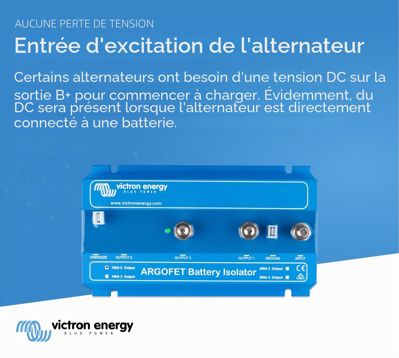 Victron Energy Argofet Répartiteurs de Batteries 100-2AC (2 Batteries 100 Amp)