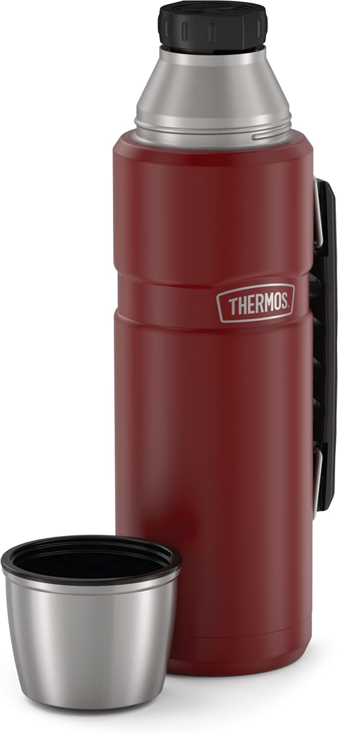 THERMOS Stainless King Vacuum-Insulated Beverage Bottle, 40 Ounce, Rustic Red: Home & Kitchen