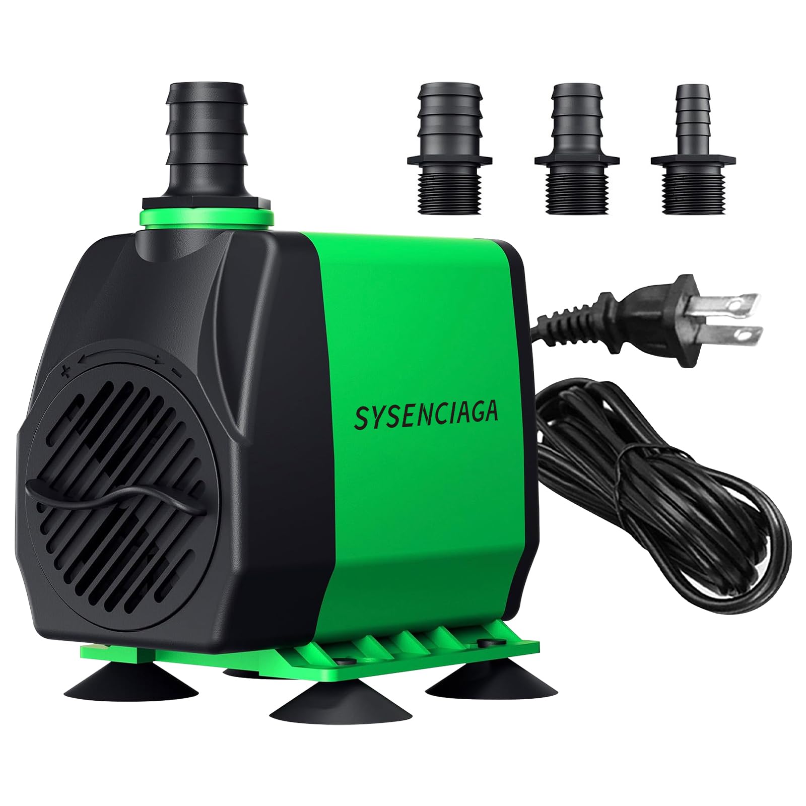 40W Fountain Submersible Water Pump, 1000GPH Adjustable Ultra Quiet Aquarium Pump, Small Pond Pump with 3 Nozzles, 10.5ft High Lift for Small Pond,