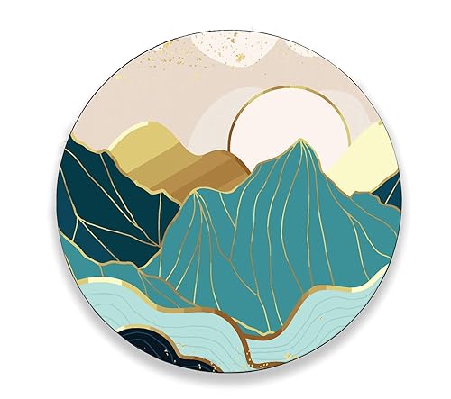 HASTA LA RAIZ | Wooden LAZY SUSAN Turntable - Made in Mexico - Easy Gliding - Non Skid - Model: Rising Sun (14 inches).