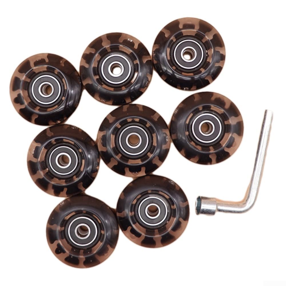 Roues de patins à roulettes LED 58 mm en polyuréthane (rose, bleu, vert)