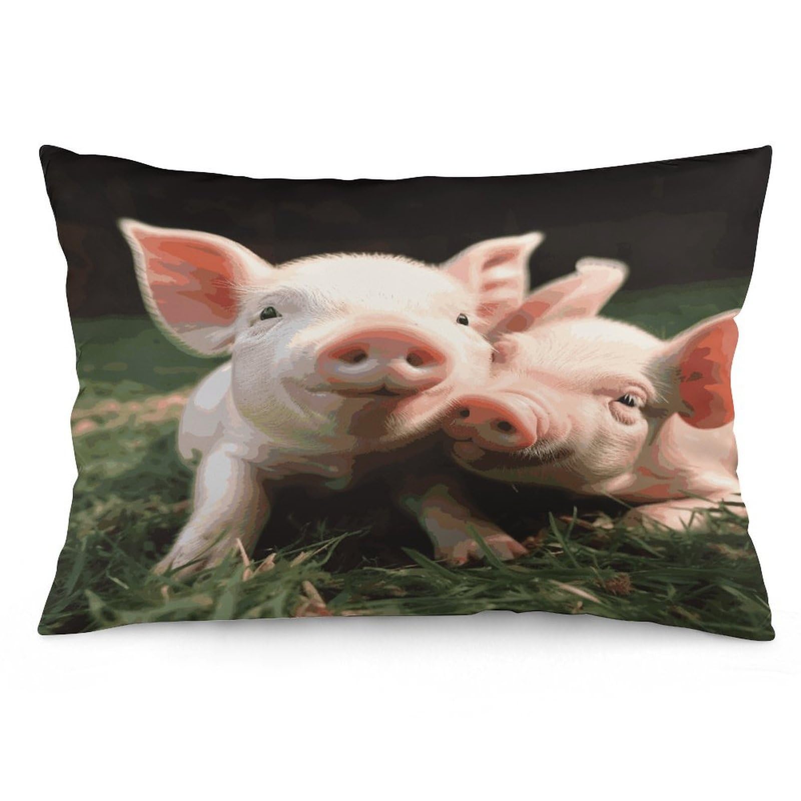 Smiling Throw Pillow Covers with Silent Zipper Polyester Pillow Protectors Removable Pillow Cases Soft Pillowcase Cozy Pillow Sham Cushion Cover for Sofa Car Bed 12 "x20