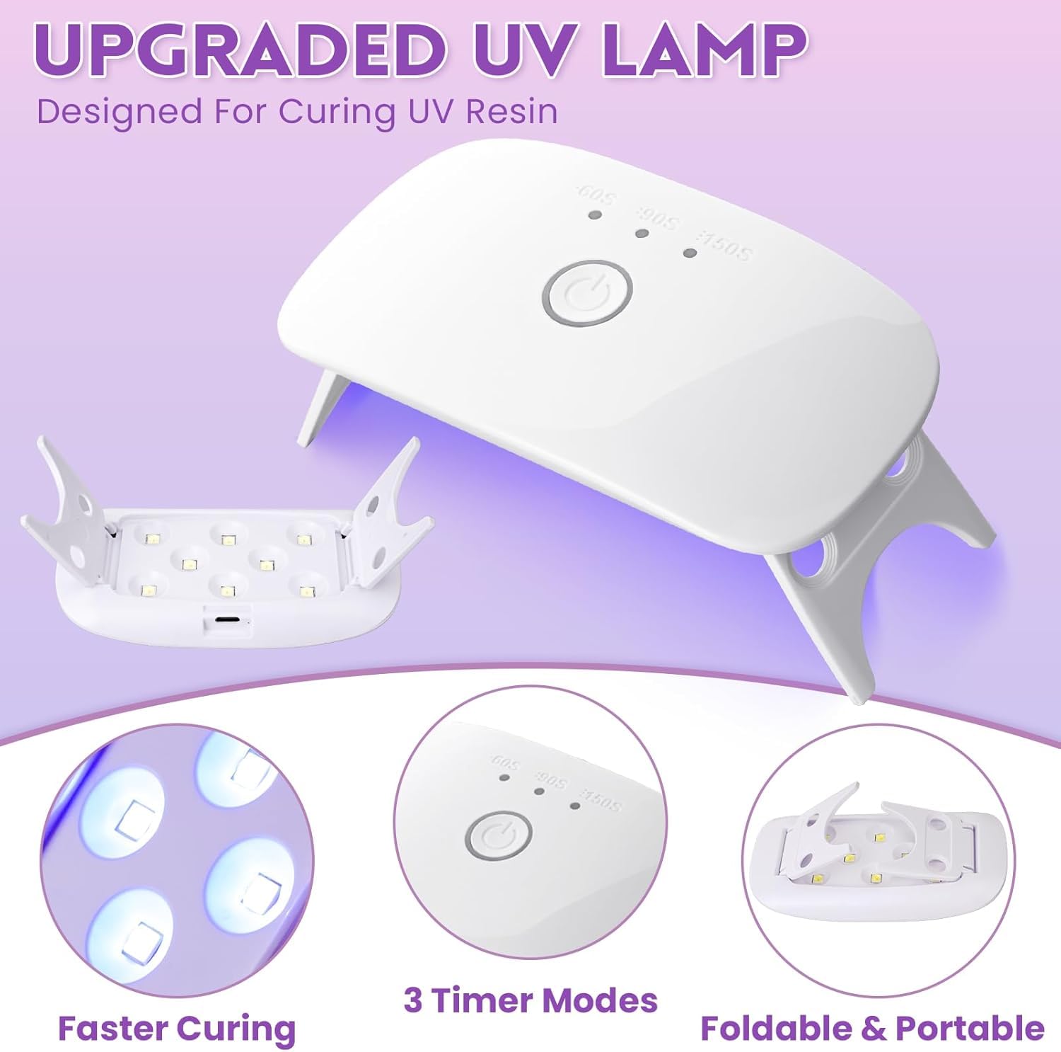 LET'S RESIN Kit Resine UV avec Lampe, Résine UV Transparente pour Fabrication Bijoux, l'artisanat, Le Revêtement, Le Moulage