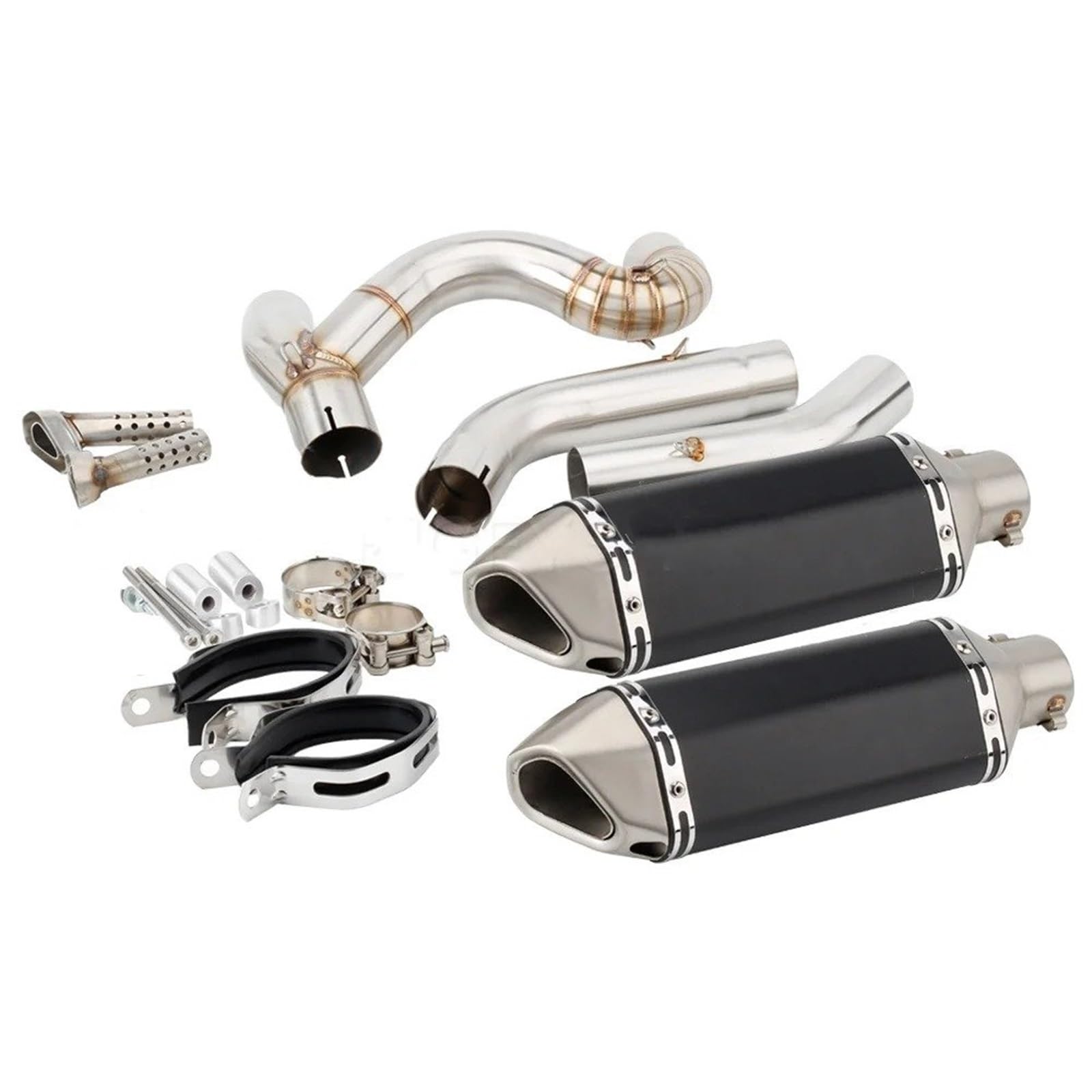 Silencieux pour Moto pour VFR 800 VFR800 VTEC RC46 ABS 2002-2013 Tuyau D'échappement Moto Silencieux collecteur Moto(Version C)