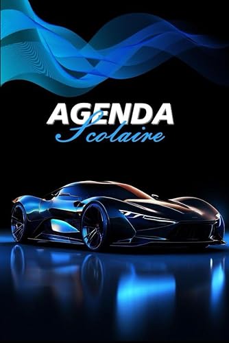 Agenda Scolaire 2024 2025: Voiture pour garcon | Organisateur et Planificateur Semainier avec Heure - 1 semaine sur 2 pages | Etudiant de Primaire, Collège, Lycée