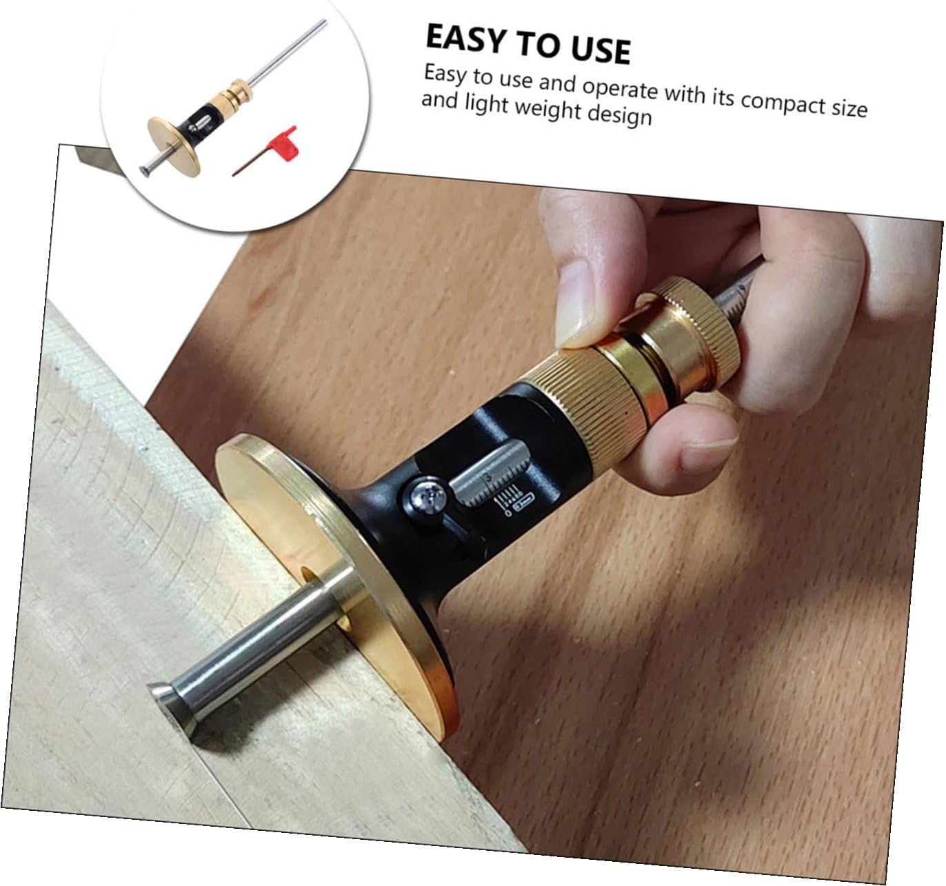 PRETYZOOM European-type Carpenter Scribe Gauge Hard Alloy Blade, Fine-tuning Woodworking Marking Tool for Precision Parallel Line Drawing in Carpentry and Woodworking