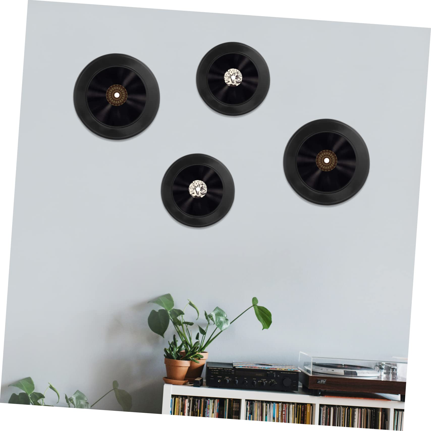 Alipis Decorazioni da Parete in Vinile Nero 12 Pezzi, Ornamenti Artistici e Retrò per Arredamento Interno, Adatti per Bar, Caffè e Ambienti Creativi