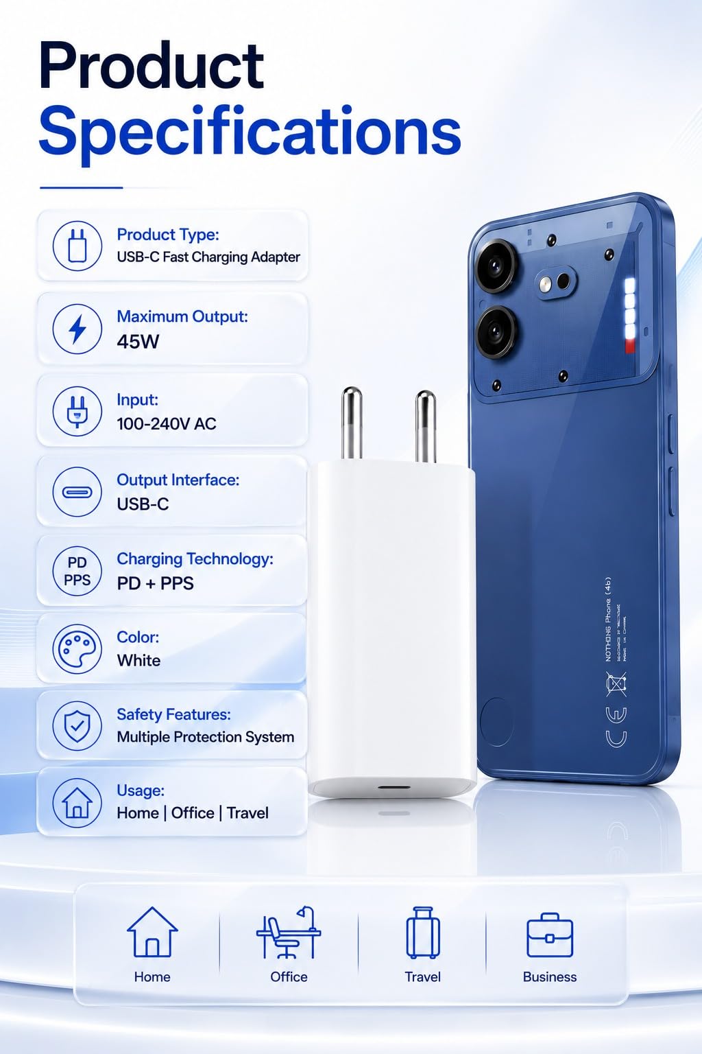 Nothing Charger: 45W PPS Fast Charging Adapter -4