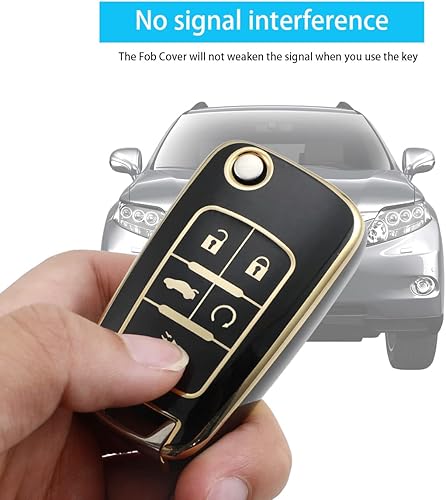 Miniatura 4 de WSAuto Funda para llavero Chevy compatible con Chevrolet Equinox Camaro Cruze Malibu Impala Sonic GMC Terrain Buick Allure Encore Lacrosse Regal