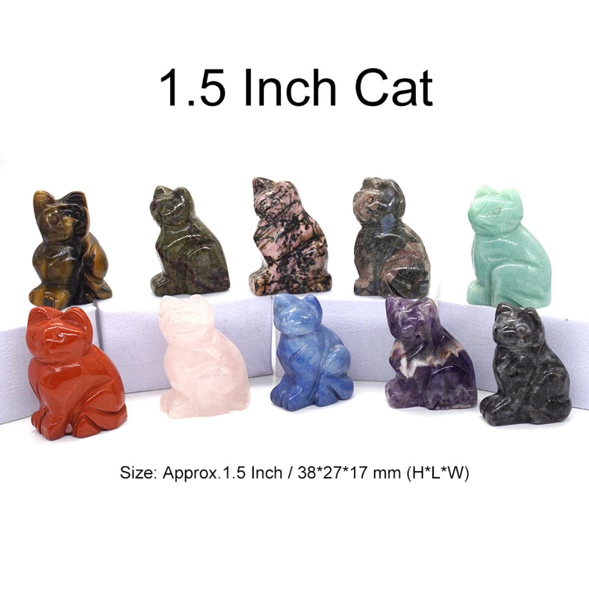 10PCS / Set Mix Natursteine Tier Statue Heilung Kristall Pflanze Figur Edelstein geschnitzt Engel Handwerk Dekor Großhandel Lot-Pendel 36 MM