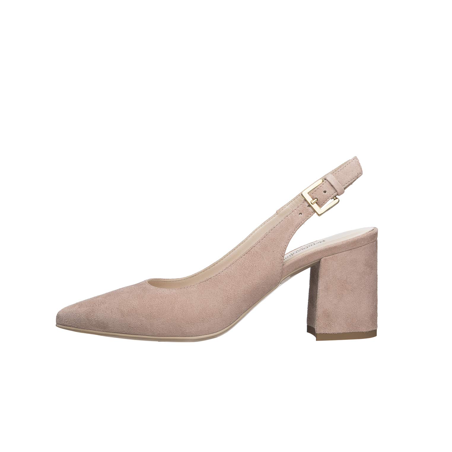 Zapatos De Salón De Mujer En Piel De Color Blanco Roto. I Zapatos